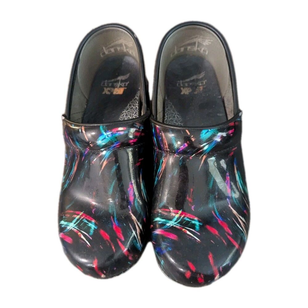 Dansko XP 2.0 Nurse Shoes Clogs Sz 38 7.5-8 Color Wash Patent Comfort Support